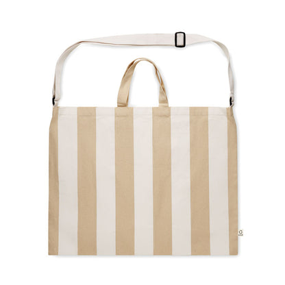 Bolsa de playa grande con rayas beige y 2 asas