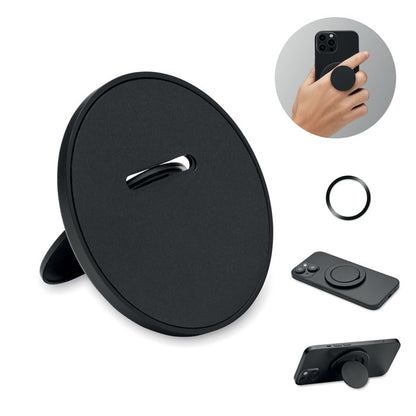 Soporte redondo magnético negro para teléfono
