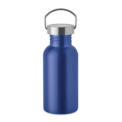  Botella pequeña azul de acero con asa