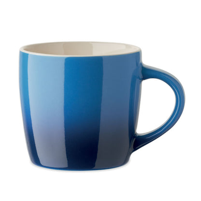 Taza de diseño redondeado de efecto degradado color azul