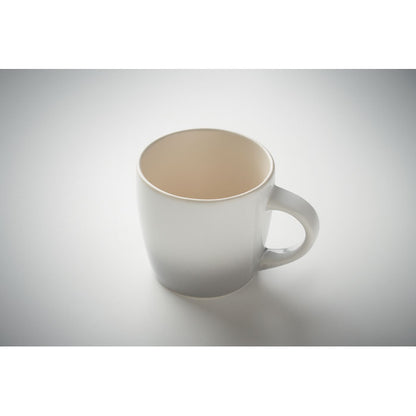 Mug de cerámica blanca con degradados