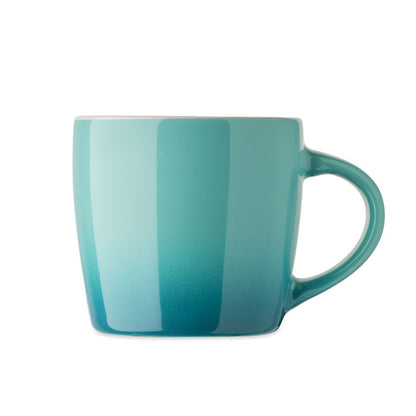 Mug de cerámica turquesa con degradados