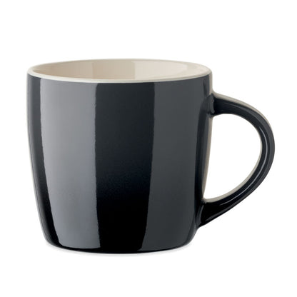 Taza de diseño redondeado de efecto degradado color negro