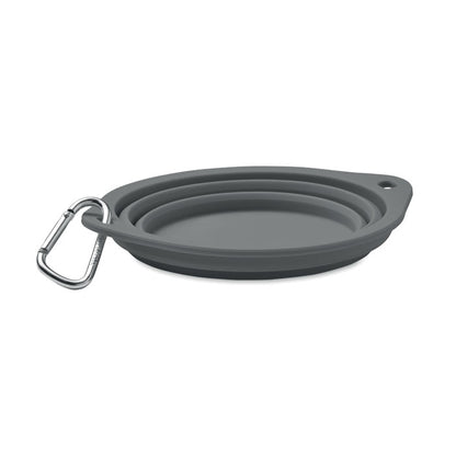 Comedero de silicona gris plegable