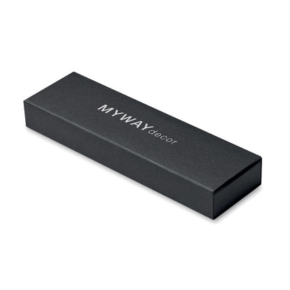 Caja negra de bolis con logo impreso