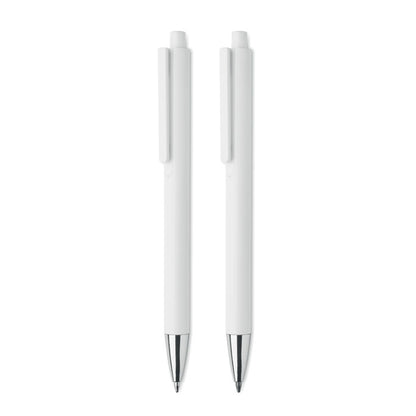 2 bolígrafos blancos de metal