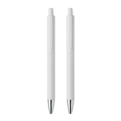2 bolígrafos blancos de metal