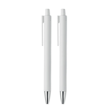 2 bolígrafos blancos de metal