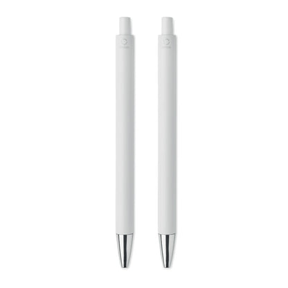 2 bolígrafos blancos de metal