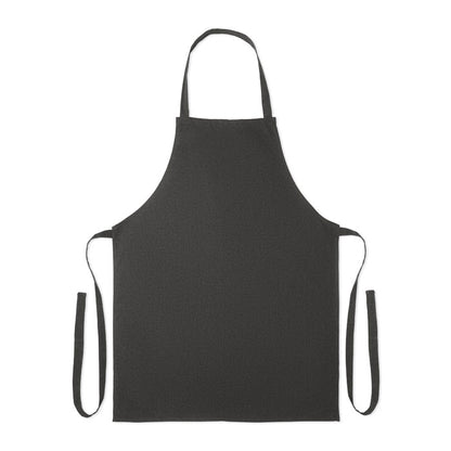 Delantal de cocina negro de algodón