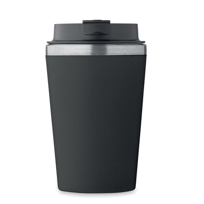 Vaso con tapa exterior acero negro
