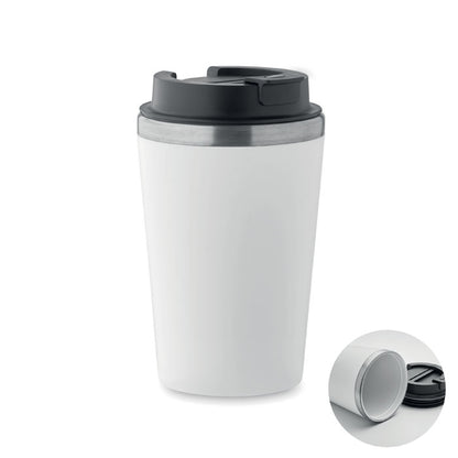 Vaso de interior cerámico exterior acero blanco
