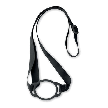 Lanyard negro con porta vasos