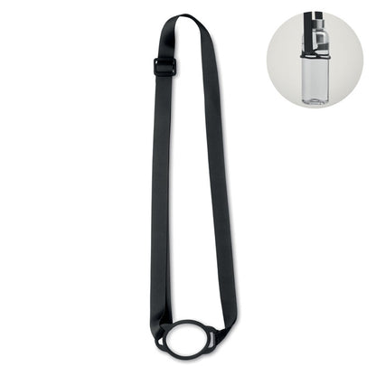 Lanyard negro con porta botella