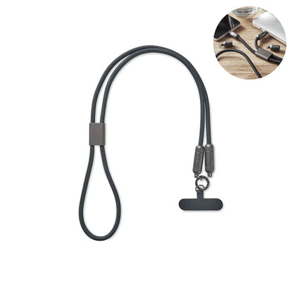 Colgador de móvil negro con soporte de carga