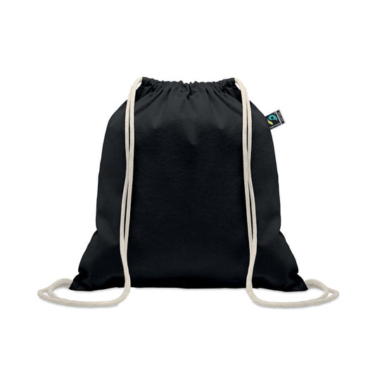 OSOLE DRAW COLOUR - Bolsa de cuerdas Fairtrade en color negro con cuerdas de algodón.