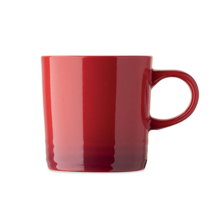 Taza de cerámica en tonos rojos degradados con interior en color blanco