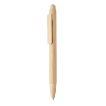 Bolígrafo de madera de bambú con pulsador