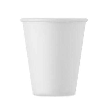 Vista frontal de vaso reutilizable blanco