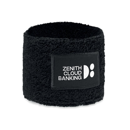 Muñequera negra personalizada con logotipo
