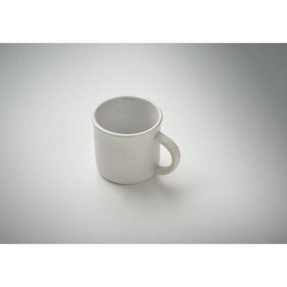 Vista frontal de taza gris de café espresso