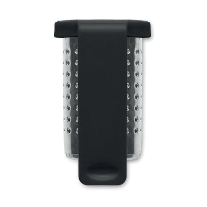 Vista porterior de infusor de té de acero inoxidable