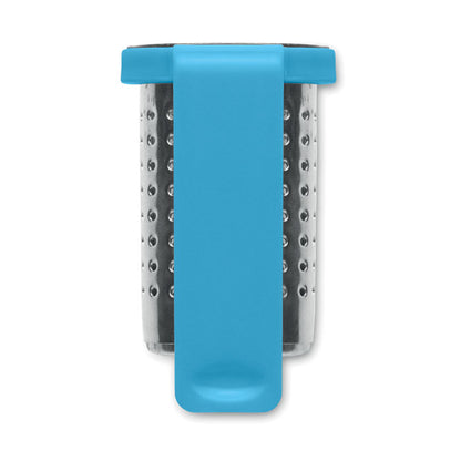 Infusor de té negro y acero con gancho para taza. Taza de té con infusor colocado