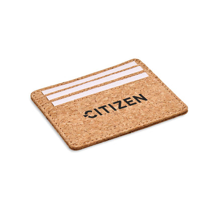 Tarjetero de corcho con espacio para 3 tarjetas. RFID con logo impreso