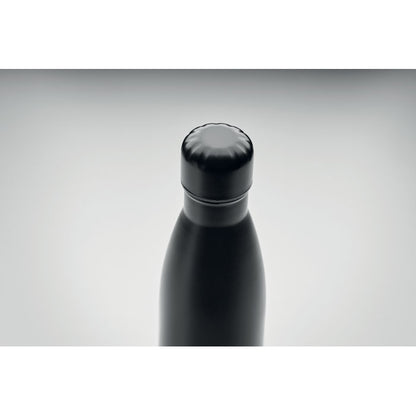 Vista superior de tapón de botella de acero inox. negra