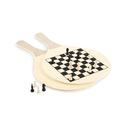 Palas de playa de madera con bolsa de malla