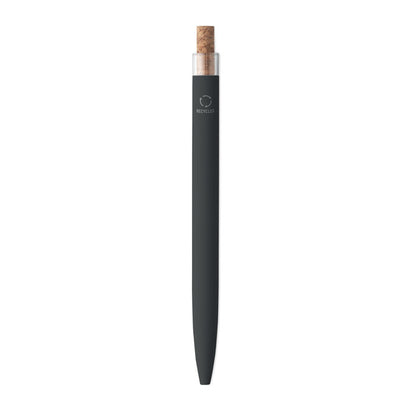 Vista trasera de boli ecológico negro con pulsador de madera