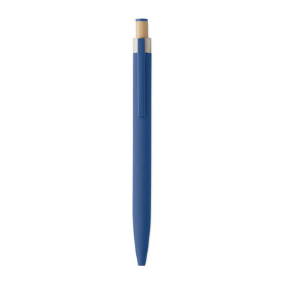 Destalle de pulsador de madera de Bolígrafo de aluminio reciclado azul 