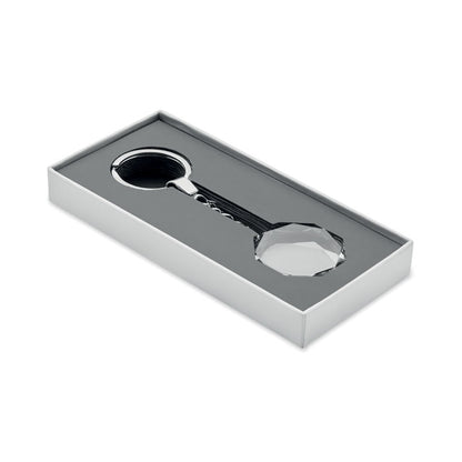 Caja con llavero de vidrio