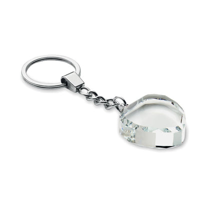 Llavero de cristal con forma de corazón
