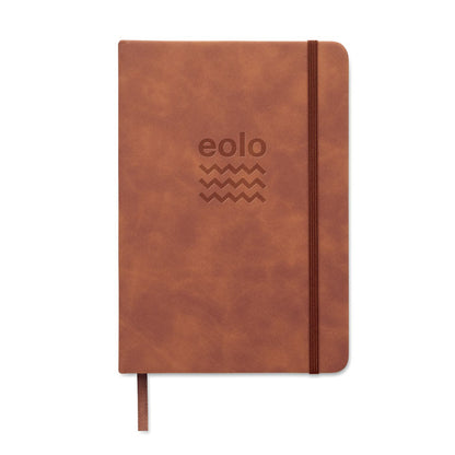 Libreta marrón personalizada con logotipo en portada
