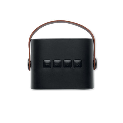 Detalle de los botones de funciones del altavoz negro