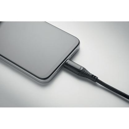 Teléfono con  cable de carga y datos negro tipo C