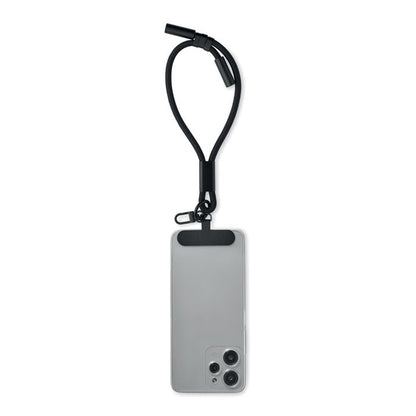 Vista posterior de móvil con pulsera de carga