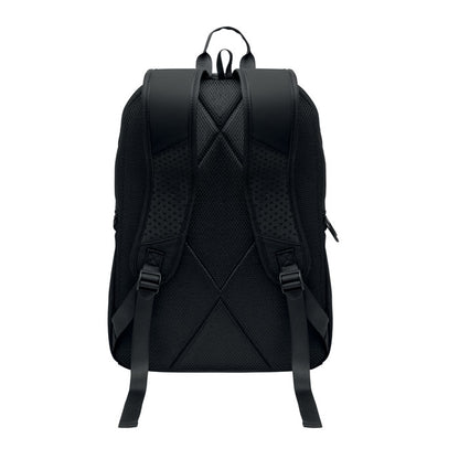 Vista trasera de mochila con asas y espalda acolchada