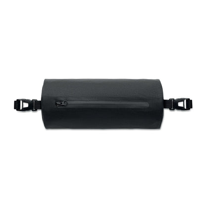 Vista de frente de bolsa de deporte negra circular