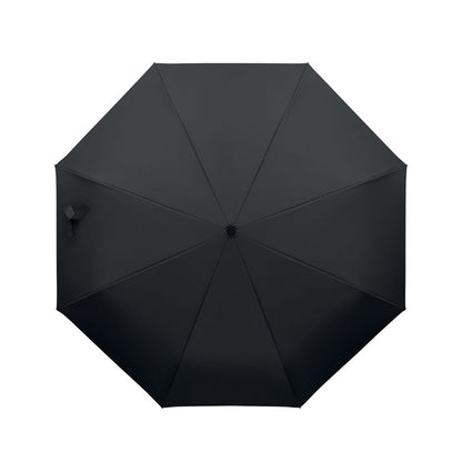 Vista superior de paraguas negro de 8 paneles