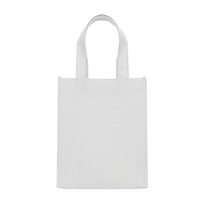 Vista frontal de Bolsa pequeña blanco de RPET 