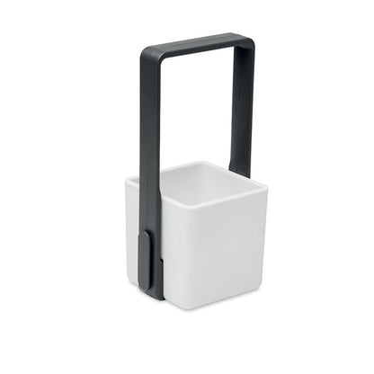 Maceta de interior blanca con asa negra