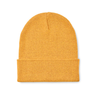 Gorro naranja de punto con dobladillo