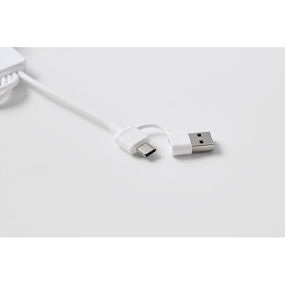 Conexión USB de Llavero blanco con cable de carga