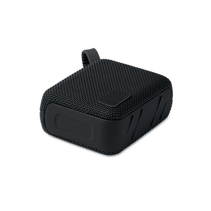 Vista superior de altavoz negro inalámbrico con asa