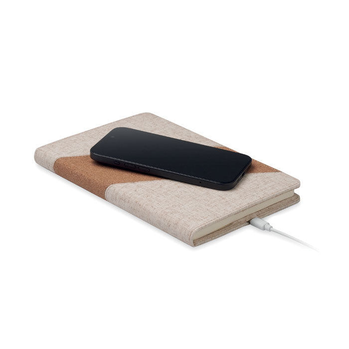 CORTONA - Cuaderno A5 con cargador 15W