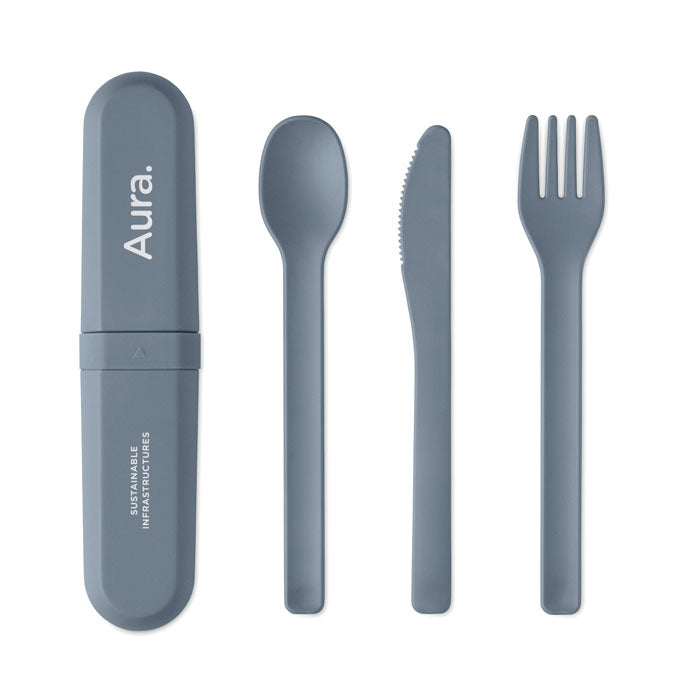 BITEFUL - Set de cubiertos y funda PLA