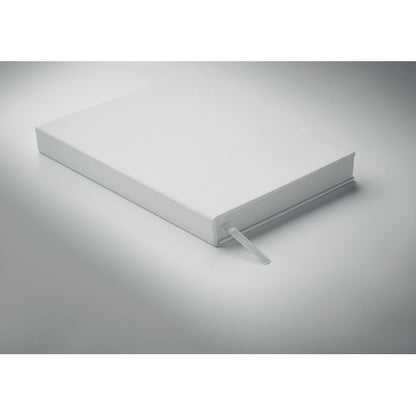 Agenda blanca con marcapáginas