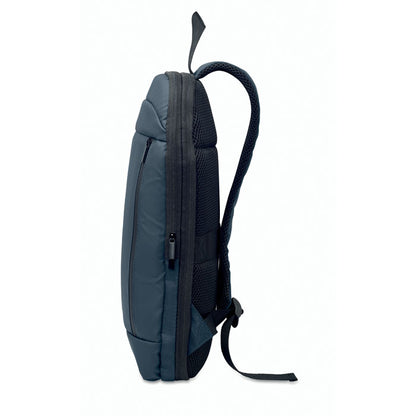 Vista lateral de mochila para portátil negra